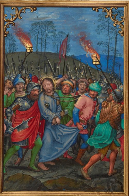 Взятие Христа под стражу (Ms. Ludwig IX 19, л. 107 об., из Молитвенника кардинала Альбрехта Бранденбургского), Симон Бенинг