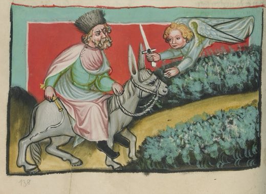 Balaam's Ass (Ms. 33, fol. 105v, from the Weltchronik)