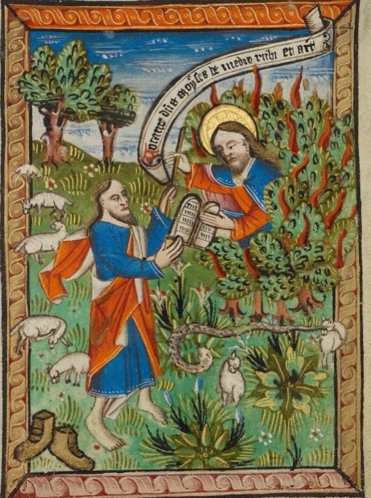 The Burning Bush (Ms. 101, fol. 13, from the Illustrated Vita Christi, with devotional supplements)