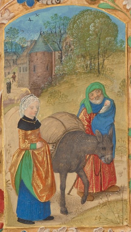 Бегство в Египет (Ms. 23, л. 114 об., из Часослова Кроэн-Лафонтен), Мастер Дрезденского молитвенника