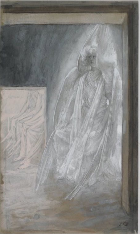 Ангел, сидящий на камне гробницы (L'ange assis sur la pierre du tombeau), Джеймс Тиссо