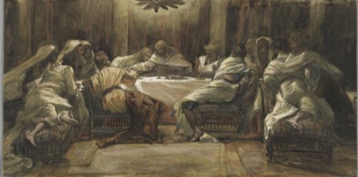 Тайная вечеря: Иуда опускает руку в блюдо (La Céne. Judas met la main dans le plat), Джеймс Тиссо