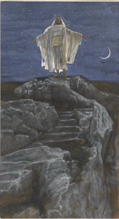 Иисус один восходит на гору помолиться (Jésus monte seul sur une montagne pour prier), Джеймс Тиссо