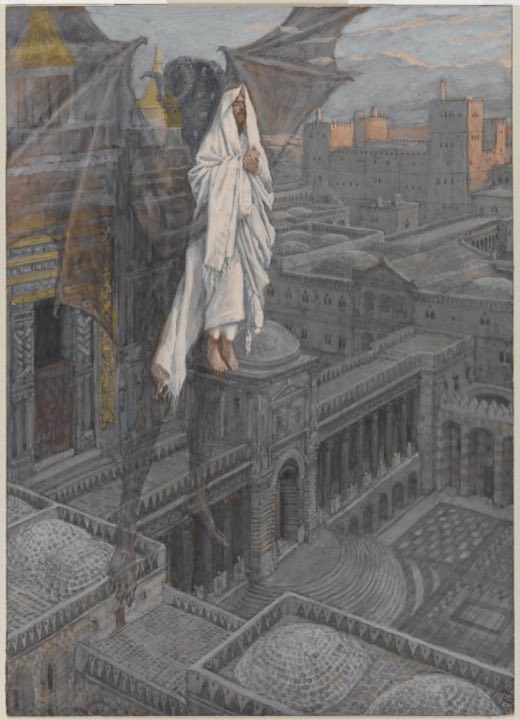 Иисуса переносят на крыло храма (Jésus porté sur le pinacle du Temple), Джеймс Тиссо