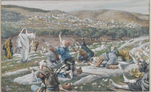 Исцеление десяти прокажённых (Guérison de dix lépreux), Джеймс Тиссо