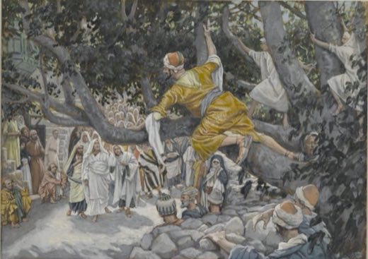Закхей на сикоморе ждёт, когда пройдёт Иисус (Zachée sur le sycomore attendant le passage de Jésus), Джеймс Тиссо