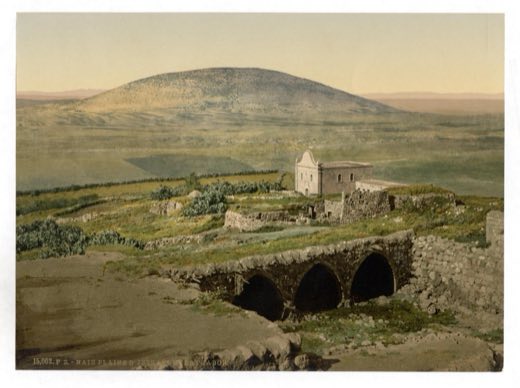 The village of Nain below the hill of Moreh, with Mount Tabor in the distance, c. 1890–1900.