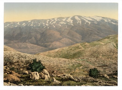 Snow on the slopes of Mount Hermon, c. 1890–1900.