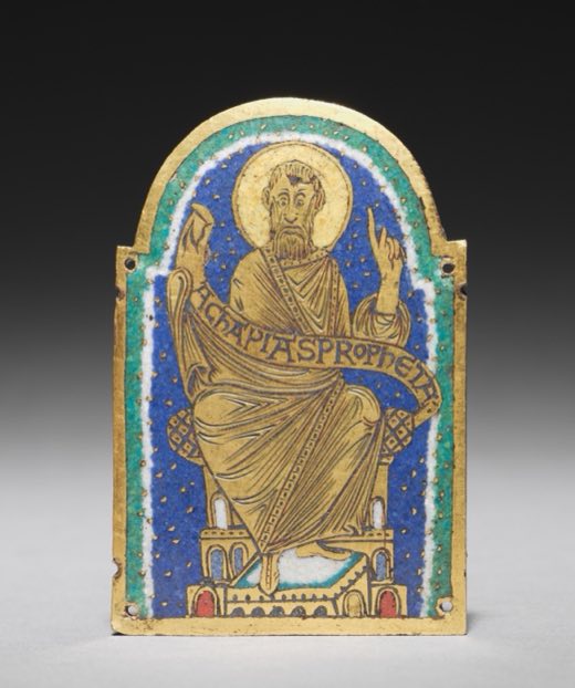 Plaque with Seated Prophet from a Reliquary Shrine: Achapias (Obadiah)